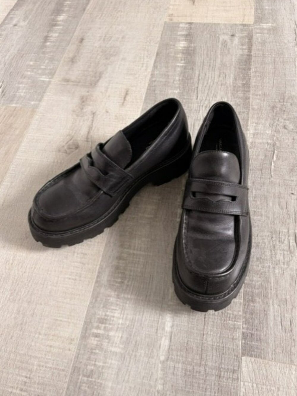 Vagabond Black Chunky Leather Loafers